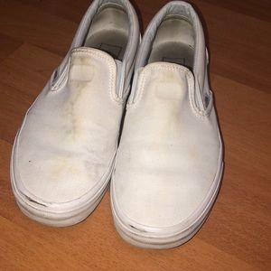 White Slip On Vans
